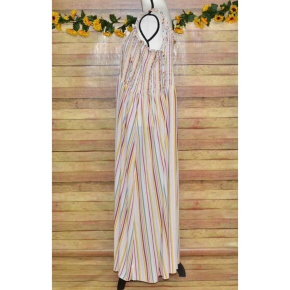 Wild Fable Striped Sleeveless Maxi Dress Plus Size 4X Tie Up Straps Sundress - Picture 6 of 11